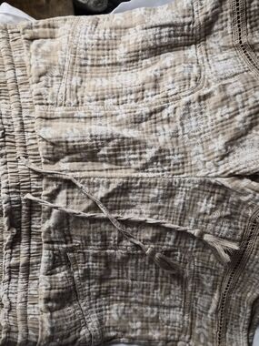 Frye Beige Textured Drawstring Shorts